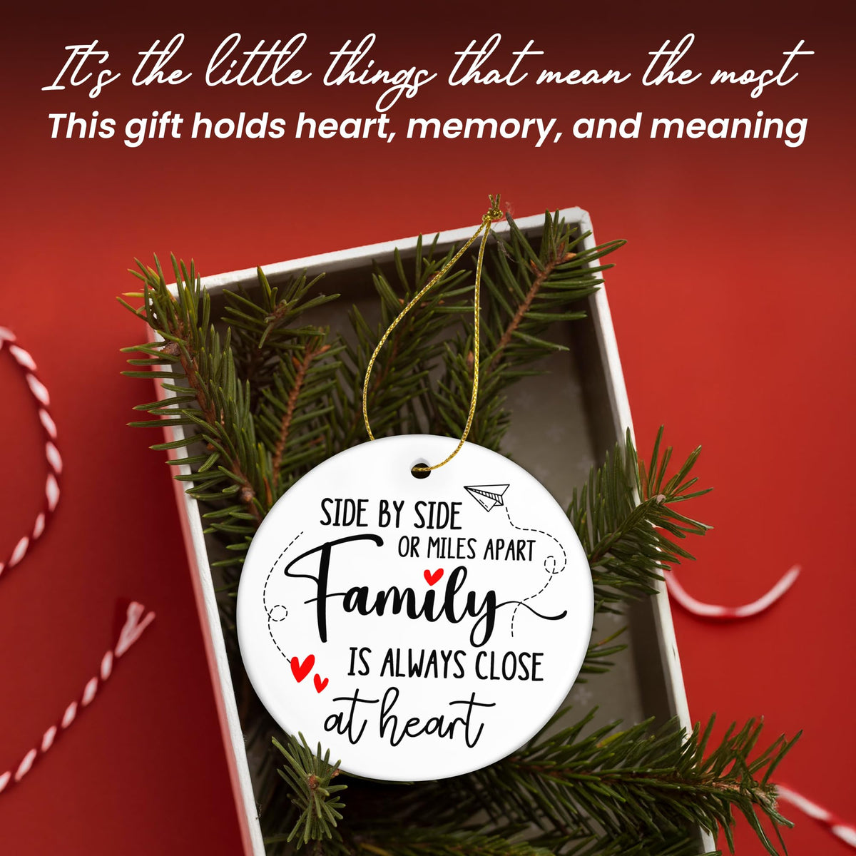 Christmas for Women Men - Ceramic Christmas Ornaments 2025 for Tree Decorations - Family Long Distance Gifts for Mom Dad