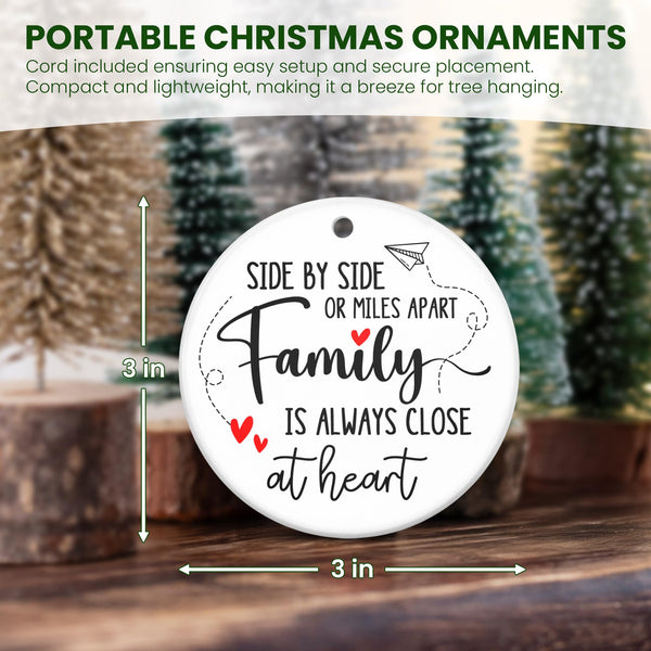 Christmas for Women Men - Ceramic Christmas Ornaments 2025 for Tree Decorations - Family Long Distance Gifts for Mom Dad