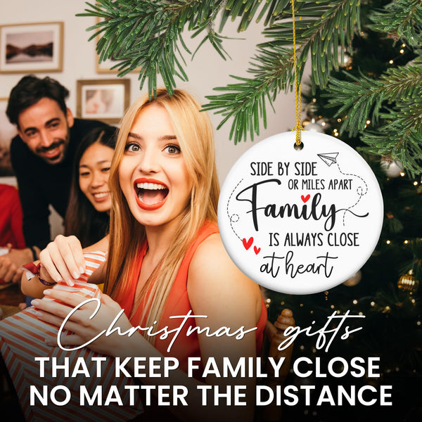 Christmas for Women Men - Ceramic Christmas Ornaments 2025 for Tree Decorations - Family Long Distance Gifts for Mom Dad