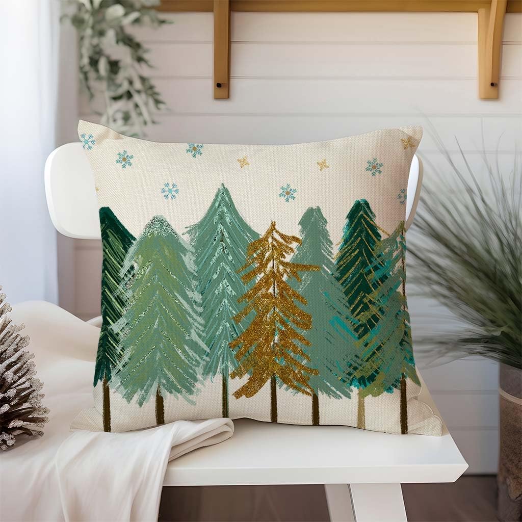 Christmas Throw Pillow Covers 18x18 Inch Set of 2 Colorful Christmas Tree