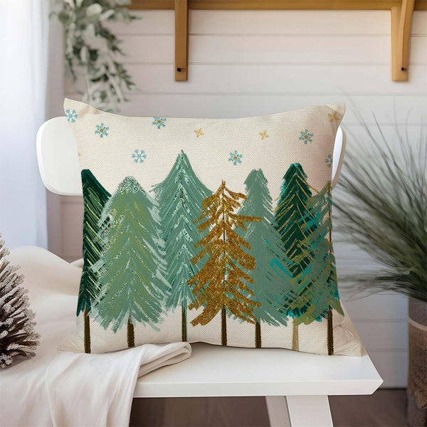 Christmas Throw Pillow Covers 18x18 Inch Set of 2 Colorful Christmas Tree