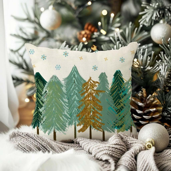 Christmas Throw Pillow Covers 18x18 Inch Set of 2 Colorful Christmas Tree