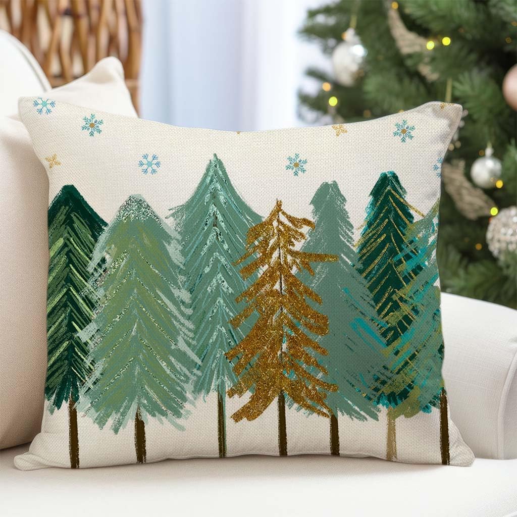 Christmas Throw Pillow Covers 18x18 Inch Set of 2 Colorful Christmas Tree