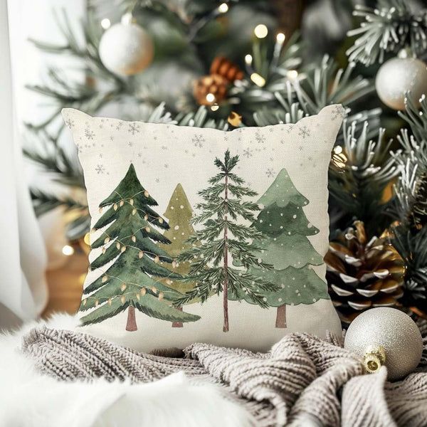 Christmas Tree Pillow Covers 18x18 Inch Set of 2 Farmhouse Christmas Decor Winter