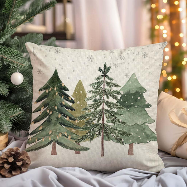 Christmas Tree Pillow Covers 18x18 Inch Set of 2 Farmhouse Christmas Decor Winter