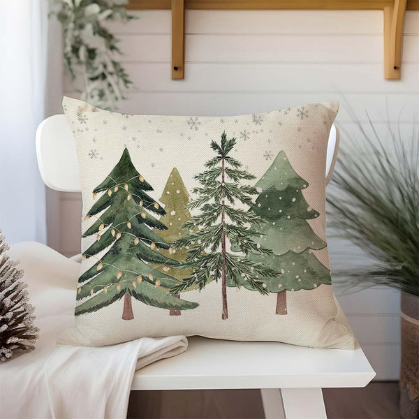 Christmas Tree Pillow Covers 18x18 Inch Set of 2 Farmhouse Christmas Decor Winter