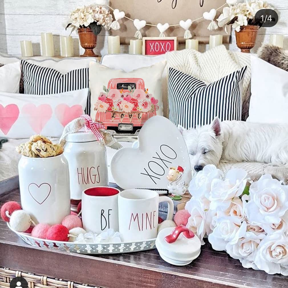 Valentines Day Pillow Covers 18x18 Set of 4 Pink Peach Valentine Pillow Covers Valentines Day