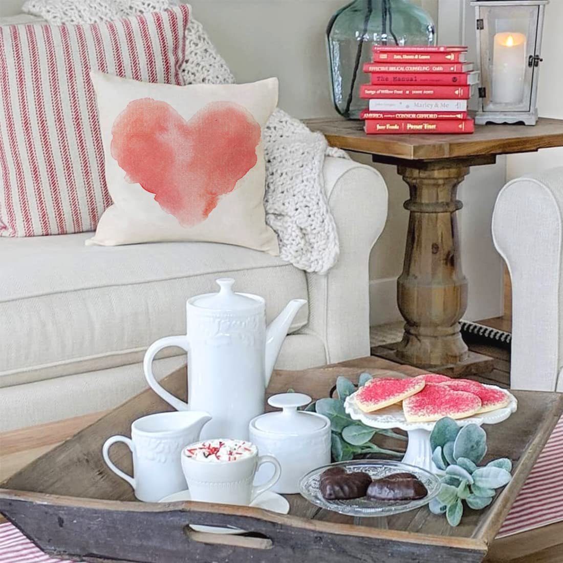 Valentines Day Pillow Covers 18x18 Set of 4 Pink Peach Valentine Pillow Covers Valentines Day