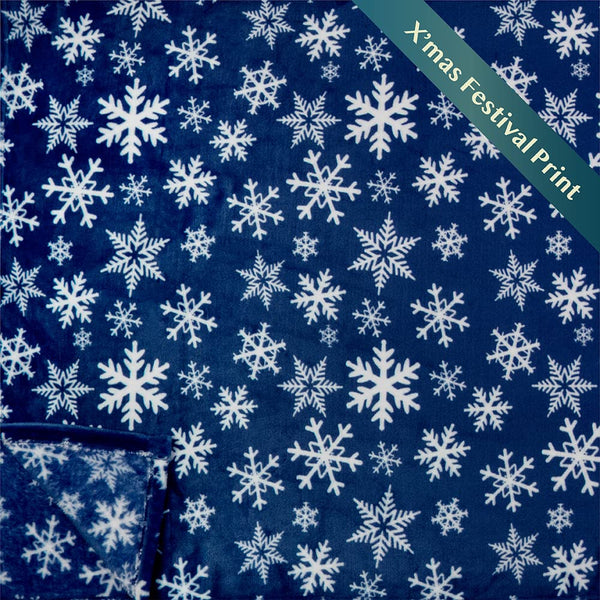 Christmas Throw Blanket | Navy Snowflake Christmas Fleece Blanket | Soft, Plush, Warm Winter Cabin Throw, 50x60