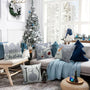 Velvet Christmas Pillow Covers 18x18 Set of 4 Christmas Decorations Snowman Deer Tree