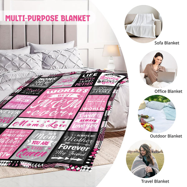 Moms Christmas Birthday Gifts from Daughter Son - Christmas Blanket Gifts for Mom