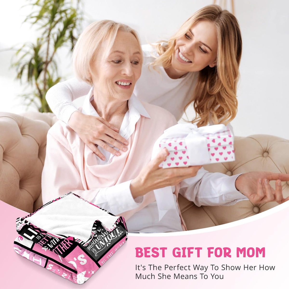 Moms Christmas Birthday Gifts from Daughter Son - Christmas Blanket Gifts for Mom