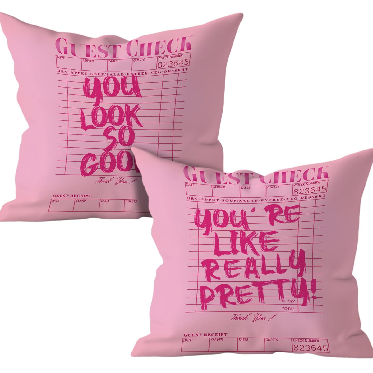 Hot Pink Throw Pillow Covers 18x18 Set of 2, Coquette Check Pillow Cases