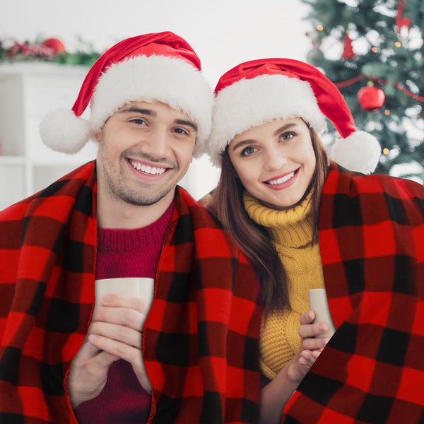 Christmas Buffalo Plaid Throw Blanket 50 x 60 Inch for Sofa Bed Couch Office Fleece Lightweight Fall Winter Blanket