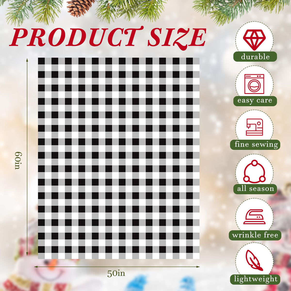 Christmas Buffalo Plaid Throw Blanket 50 x 60 Inch for Sofa Bed Couch Office Fleece Lightweight Fall Winter Blanket