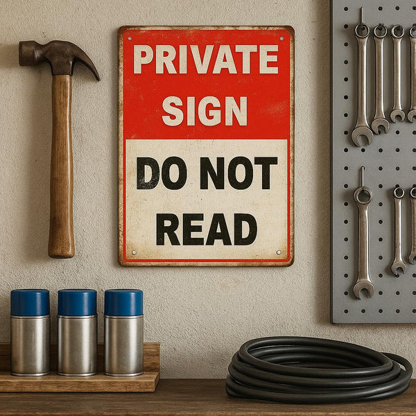 Private Sign Do Not Read Oops Too Lates Funny Tin Metal Sign 12x8 Inch