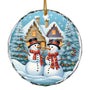 Christmas Ornaments Crystal Hanging Decor, Christmas Tree Glass Hanging Snowman Ornament for Xmas Gifts