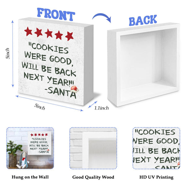 Funny Christmas Wooden Box Signs, Retro Decor, Trendy Preppy Cookies Were Good Will Be Back Next Year