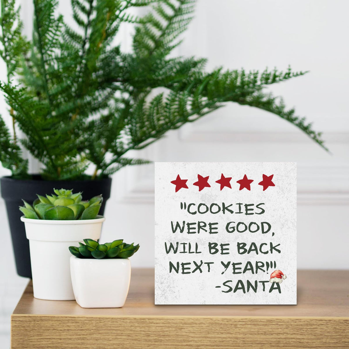 Funny Christmas Wooden Box Signs, Retro Decor, Trendy Preppy Cookies Were Good Will Be Back Next Year