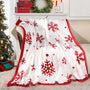 Red Snowflake Blanket Christmas Throw Blanket Winter Holiday Bed Blanket Super Soft Flannel Fleece Blanket