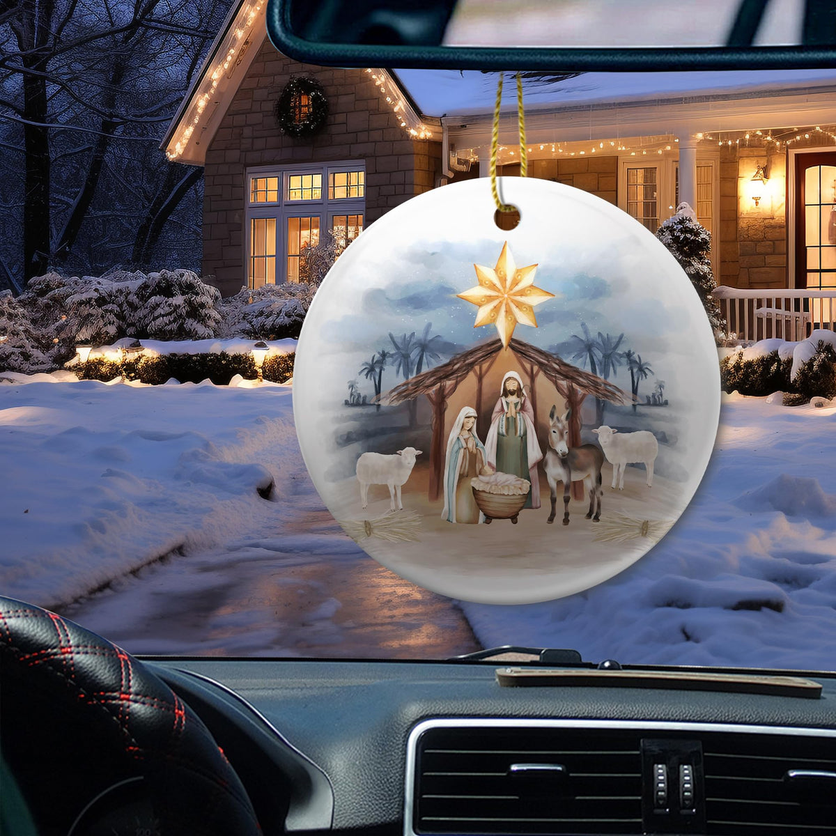 Religious Christmas Ornaments Gifts for Women, Nativity Ornaments Catholic Holiday Decor Christian Gifts Ideas for Women Men