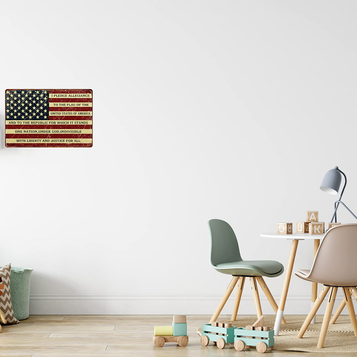 Retro Metal Sign Vintage Tin Sign I Pledge Allegiance to The Flag of The United States of America Sign