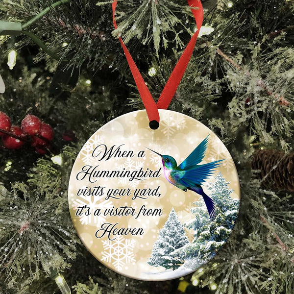2025 Christmas Orrnament Hummingbird Visits Your Yard Ceramic Ornament