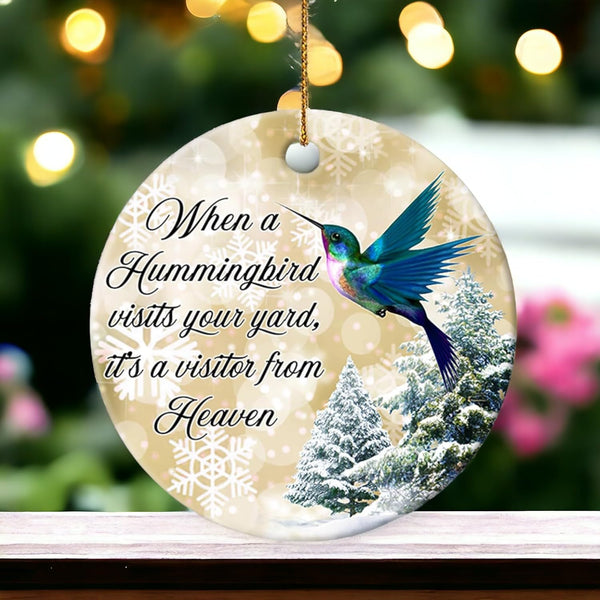 2025 Christmas Orrnament Hummingbird Visits Your Yard Ceramic Ornament
