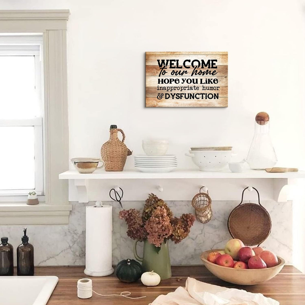 Funny Signs Humor Welcome Sign Pictures Canvas Wall Art for Living Room Wall Decor Funny Saying Quotes Poster