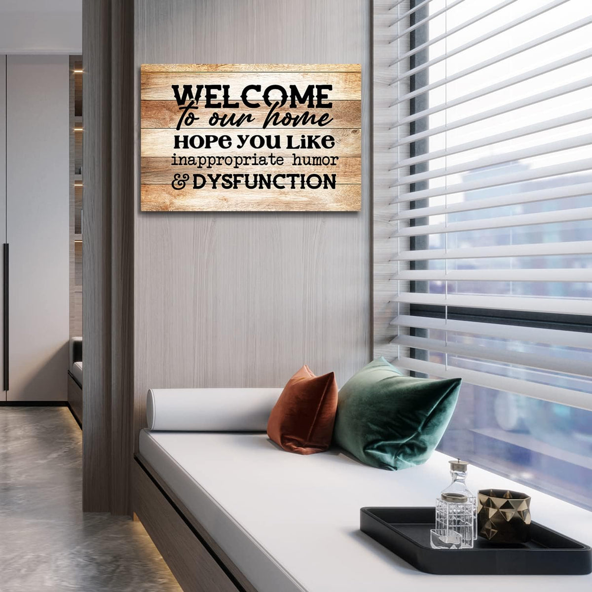Funny Signs Humor Welcome Sign Pictures Canvas Wall Art for Living Room Wall Decor Funny Saying Quotes Poster