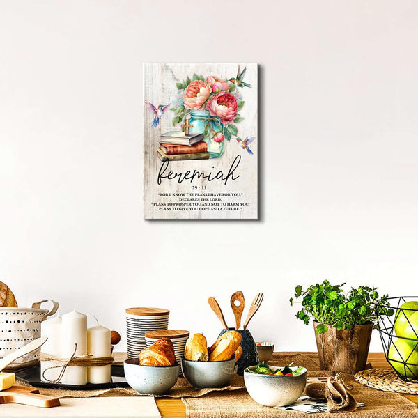 Christian Wall Art For I Know The Plans I Have For You Jeremiah 29 11 Wall Art Decor Inspirational Canvas Pictures
