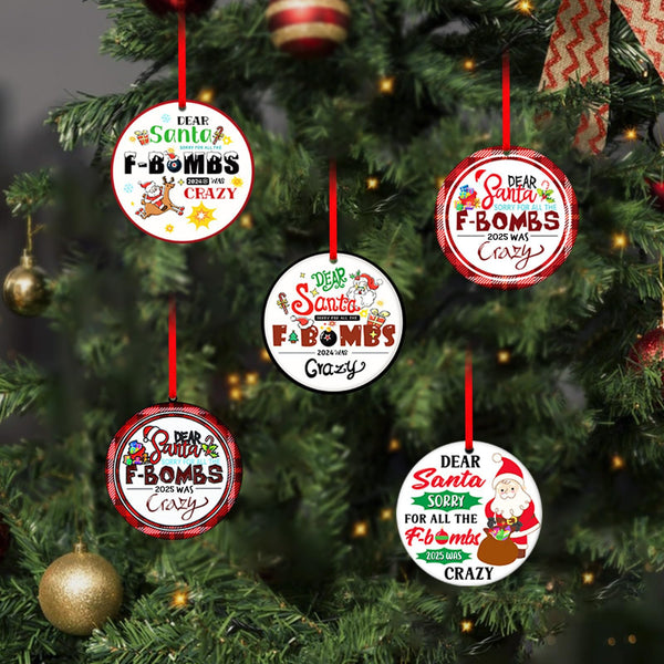 2025 Christmas Funny Ornament, Dear Santa Sorry for All The F-Bombs 2025 was Crazy Funny 2025