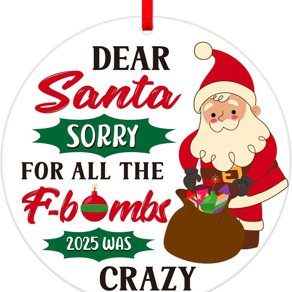 2025 Christmas Funny Ornament, Dear Santa Sorry for All The F-Bombs 2025 was Crazy Funny 2025