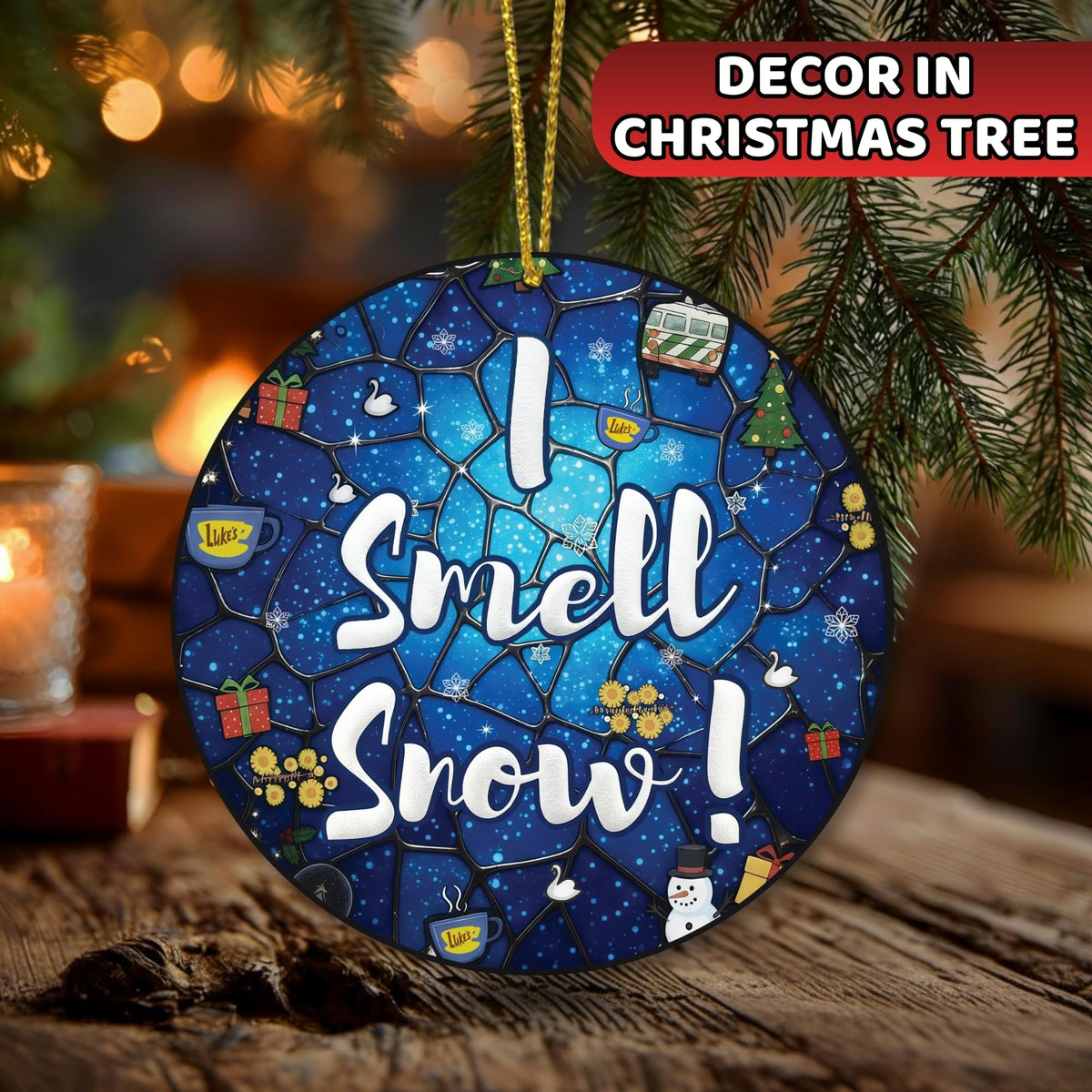 I Smell Snow Ornament – Vintage-Inspired Christmas Tree Decoration 2025 | Holiday Snow Gift