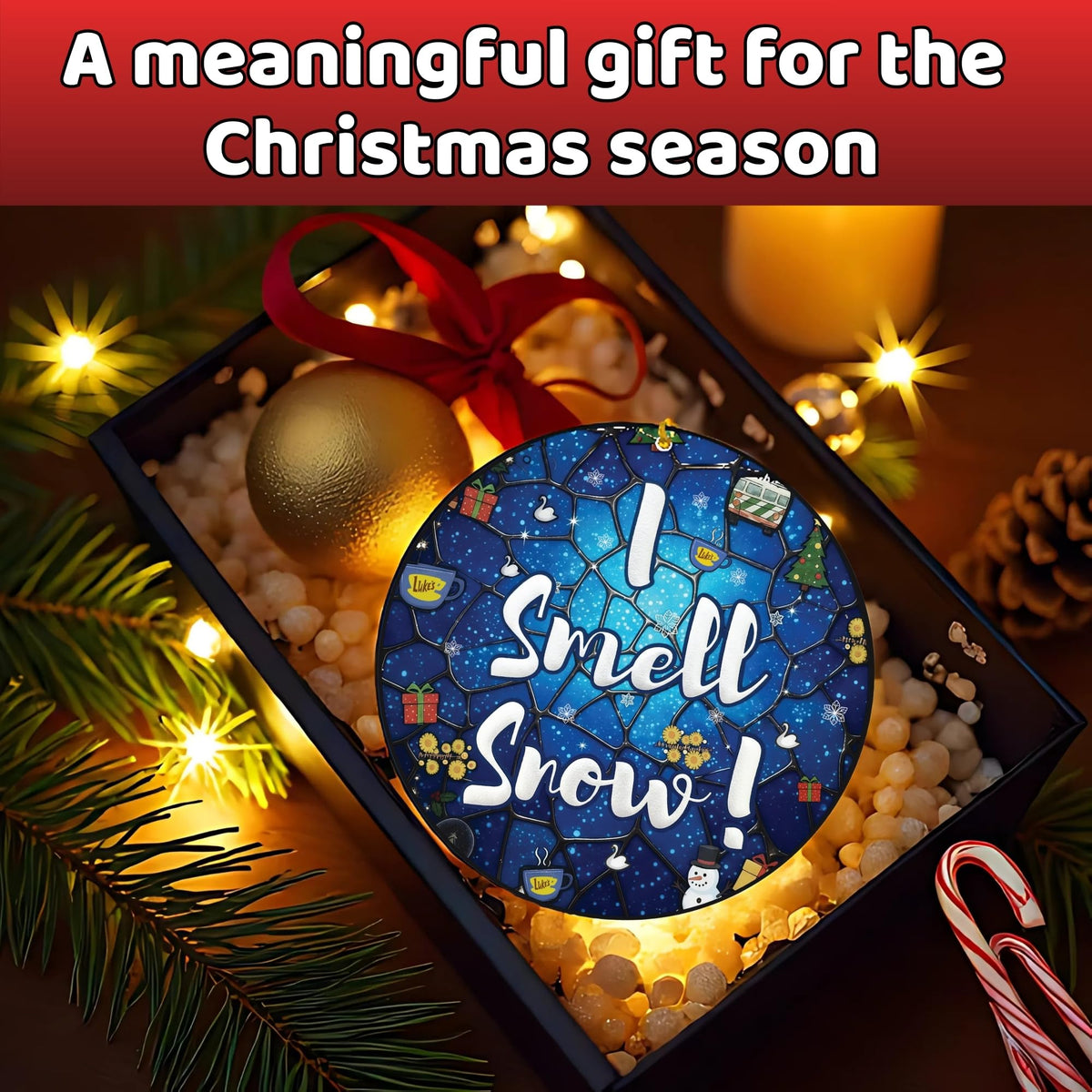 I Smell Snow Ornament – Vintage-Inspired Christmas Tree Decoration 2025 | Holiday Snow Gift
