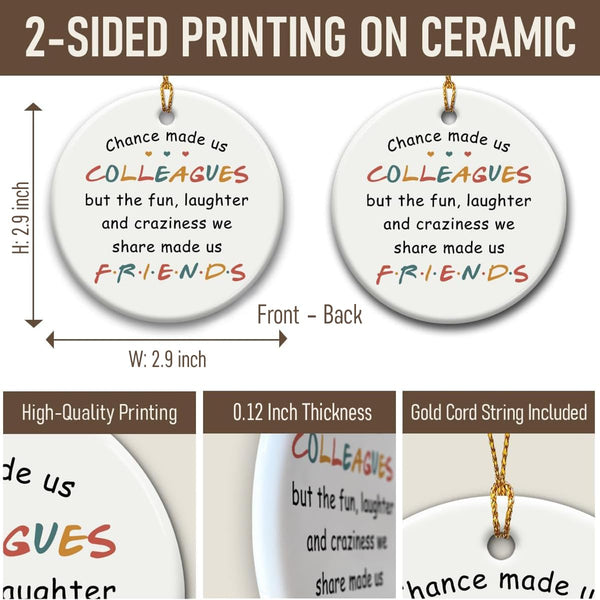 Coworker Xmas Hanging Ornaments, Motivational Gift for Colleague Women Friend Coworkers