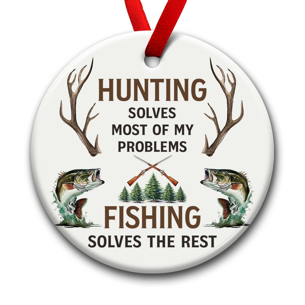 Hunting and Fishing Ornament, Xmas Hanging Ornaments on Christmas Tree