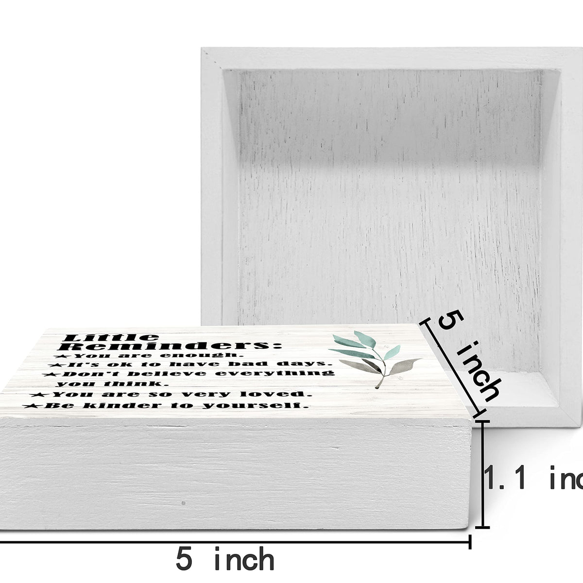 Inspirational Little Reminders Wood Box Sign Desk Decor, Inspirational Desk Decor