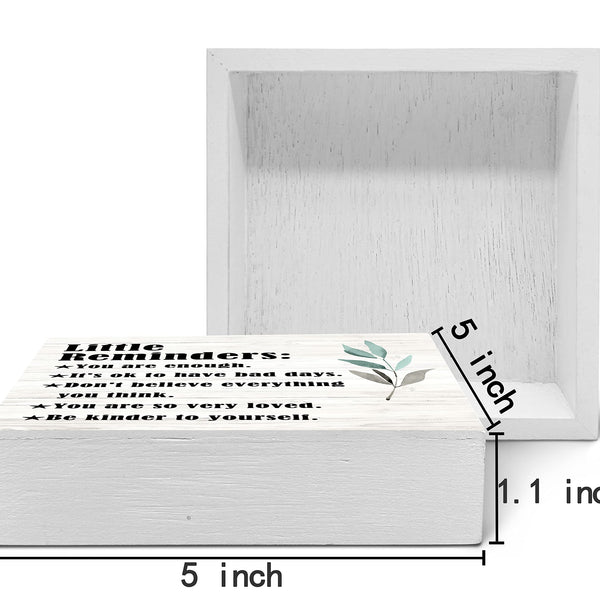 Inspirational Little Reminders Wood Box Sign Desk Decor, Inspirational Desk Decor