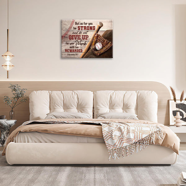 Christian Baseball Wall Art Boys Room Decor Scripture Sports Canvas Prints Painting Inspirational Motivational Quotes Pictures Framed