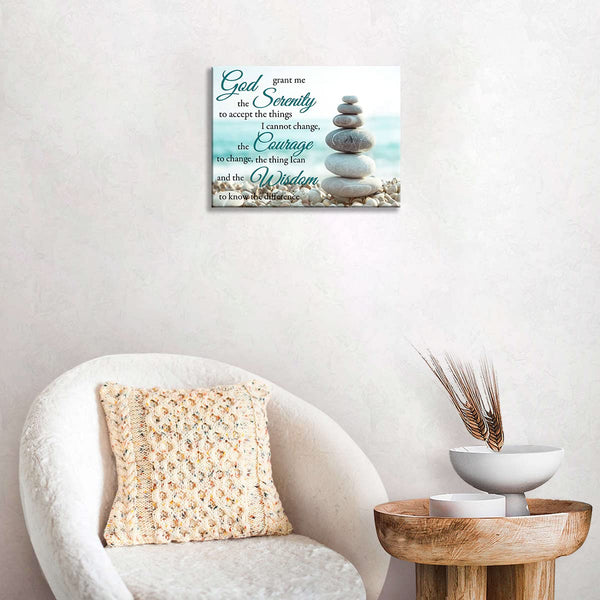 Serenity Prayer Bathroom Wall Art Beach Zen Canvas Prints Scripture Christian Pictures Beachy Office Home Decor
