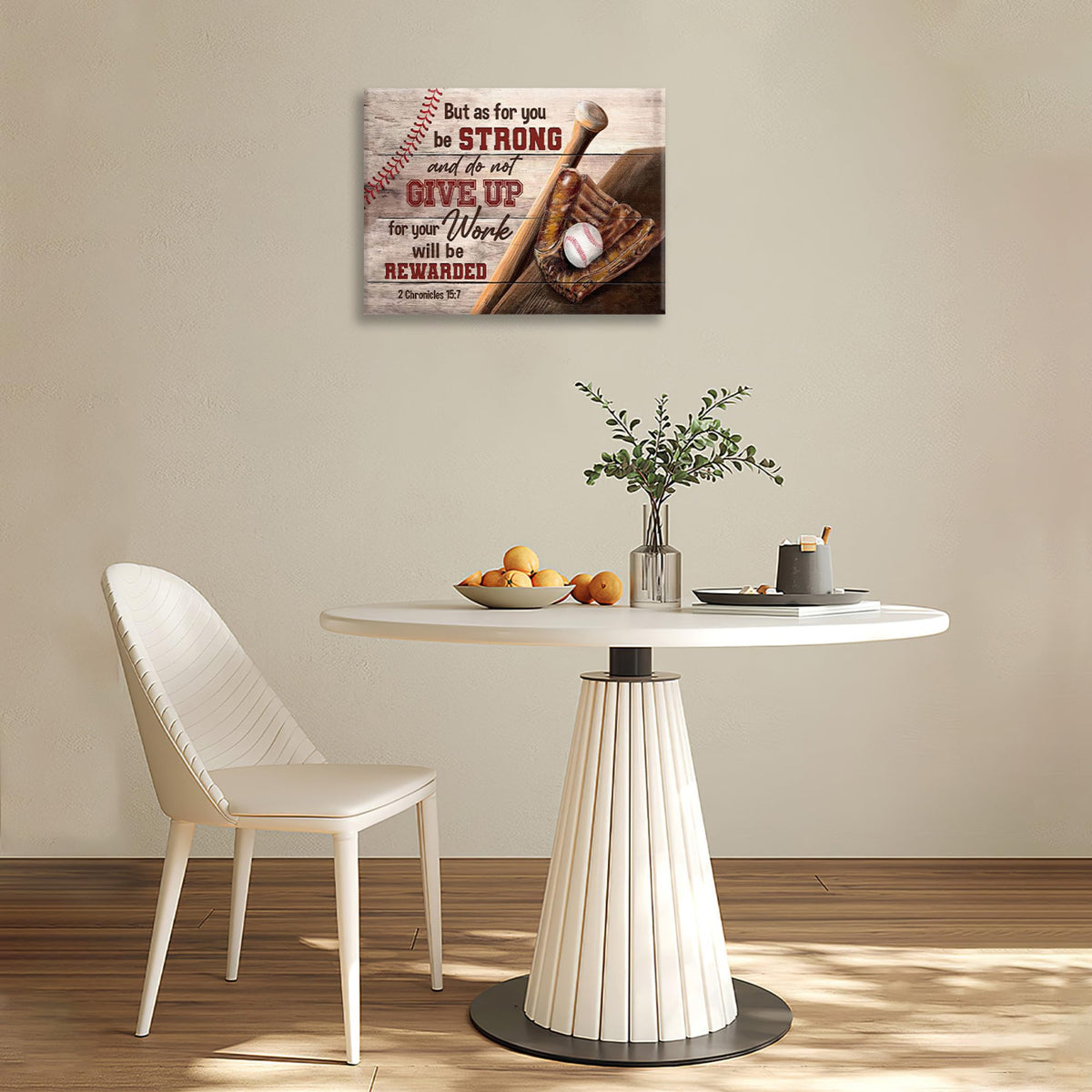 Christian Baseball Wall Art Boys Room Decor Scripture Sports Canvas Prints Painting Inspirational Motivational Quotes Pictures Framed