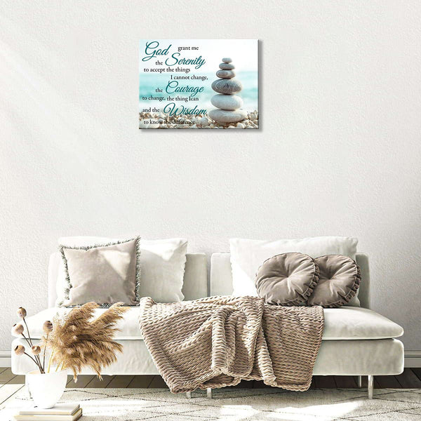 Serenity Prayer Bathroom Wall Art Beach Zen Canvas Prints Scripture Christian Pictures Beachy Office Home Decor