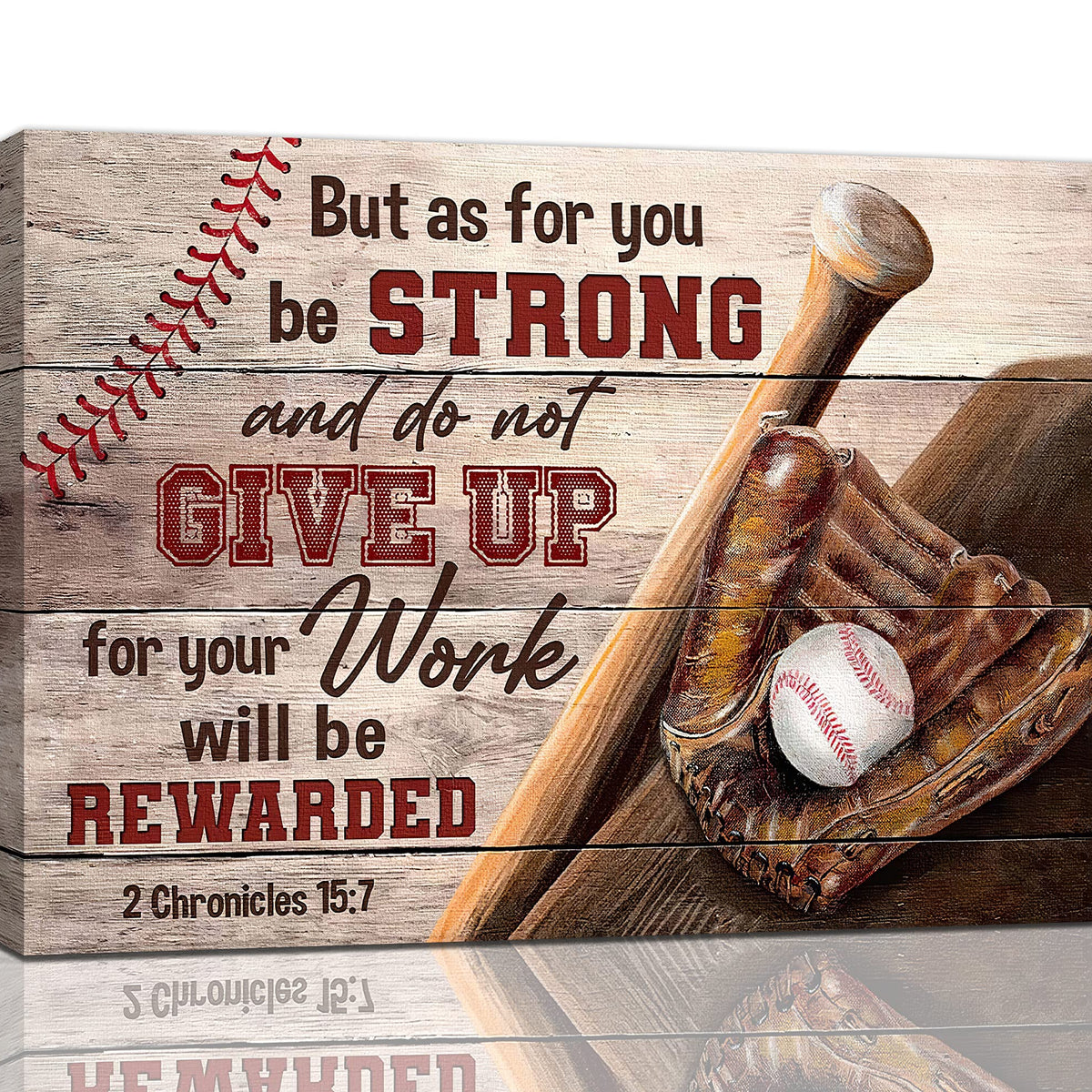 Christian Baseball Wall Art Boys Room Decor Scripture Sports Canvas Prints Painting Inspirational Motivational Quotes Pictures Framed