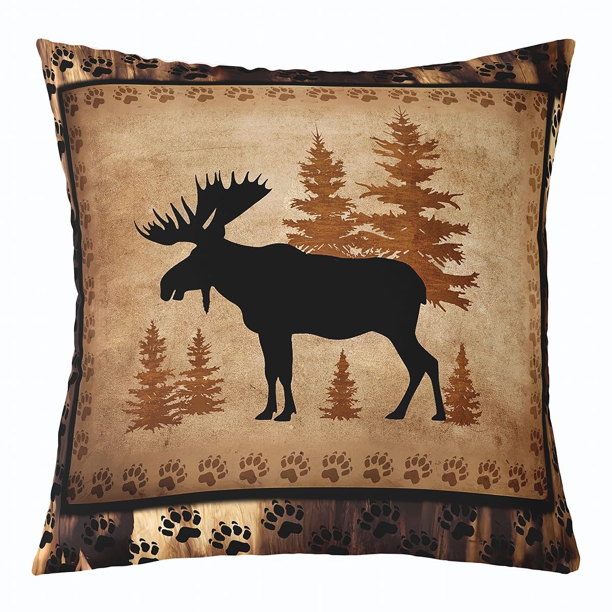 Set of 4 Vintage Bear Throw Pillow Covers,Cabin Deer Hunting Cushion Case for Home Living Room Decor
