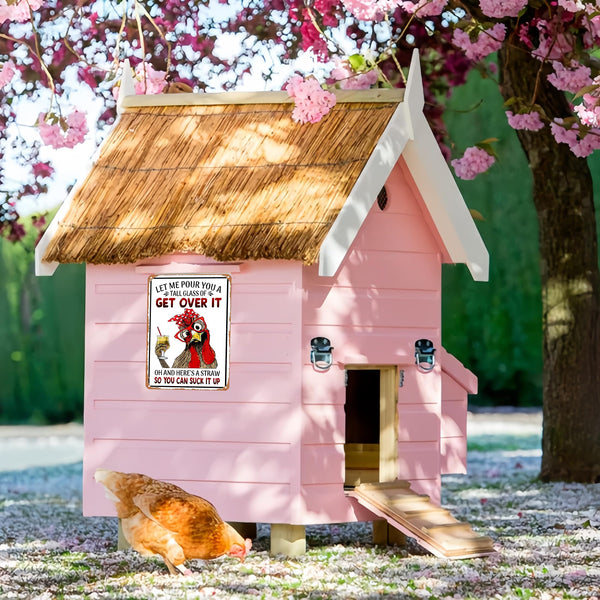 Funny Chicken Gifts Chicken Let Me Pour You A Tall Glass of Get Over It Tin Sign for Home Farm Chicken Coop