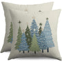 Christmas Pillow Covers 18X18 Set of 2, Sage Green Blue Xmas Tree Winter Holiday Theme Print