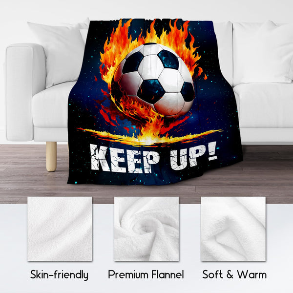 Soccer Blanket Gifts for Kids Adults - Soccer Gift for Boys Girls, Sports Throw Blankets for Team Player