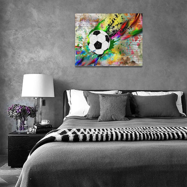 Soccer Wall Art Football Pictures Wall Decor Graffiti Sports Posters Canvas Prints Framed Artwork Paintings