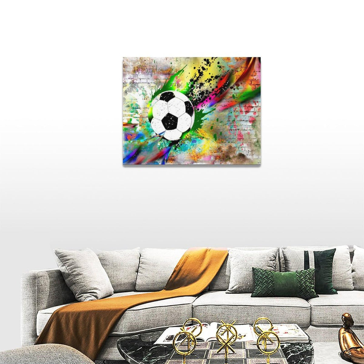 Soccer Wall Art Football Pictures Wall Decor Graffiti Sports Posters Canvas Prints Framed Artwork Paintings